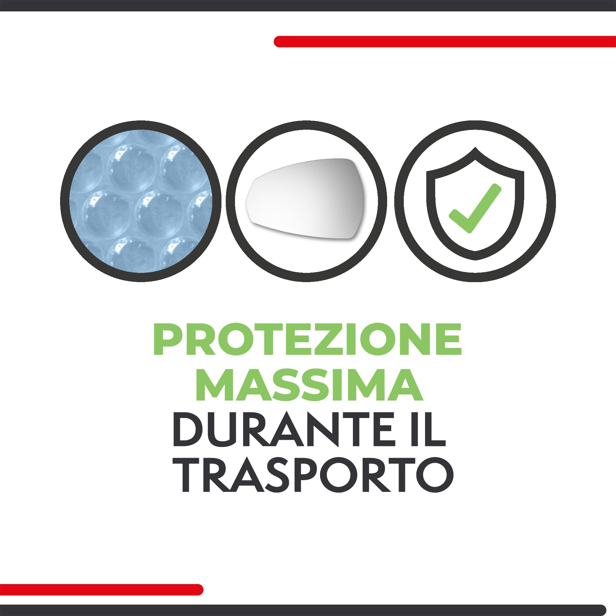 Vetro Specchietto Retrovisore Per Audi A3 (8V) 2012-2020, Termico (Sinistro)