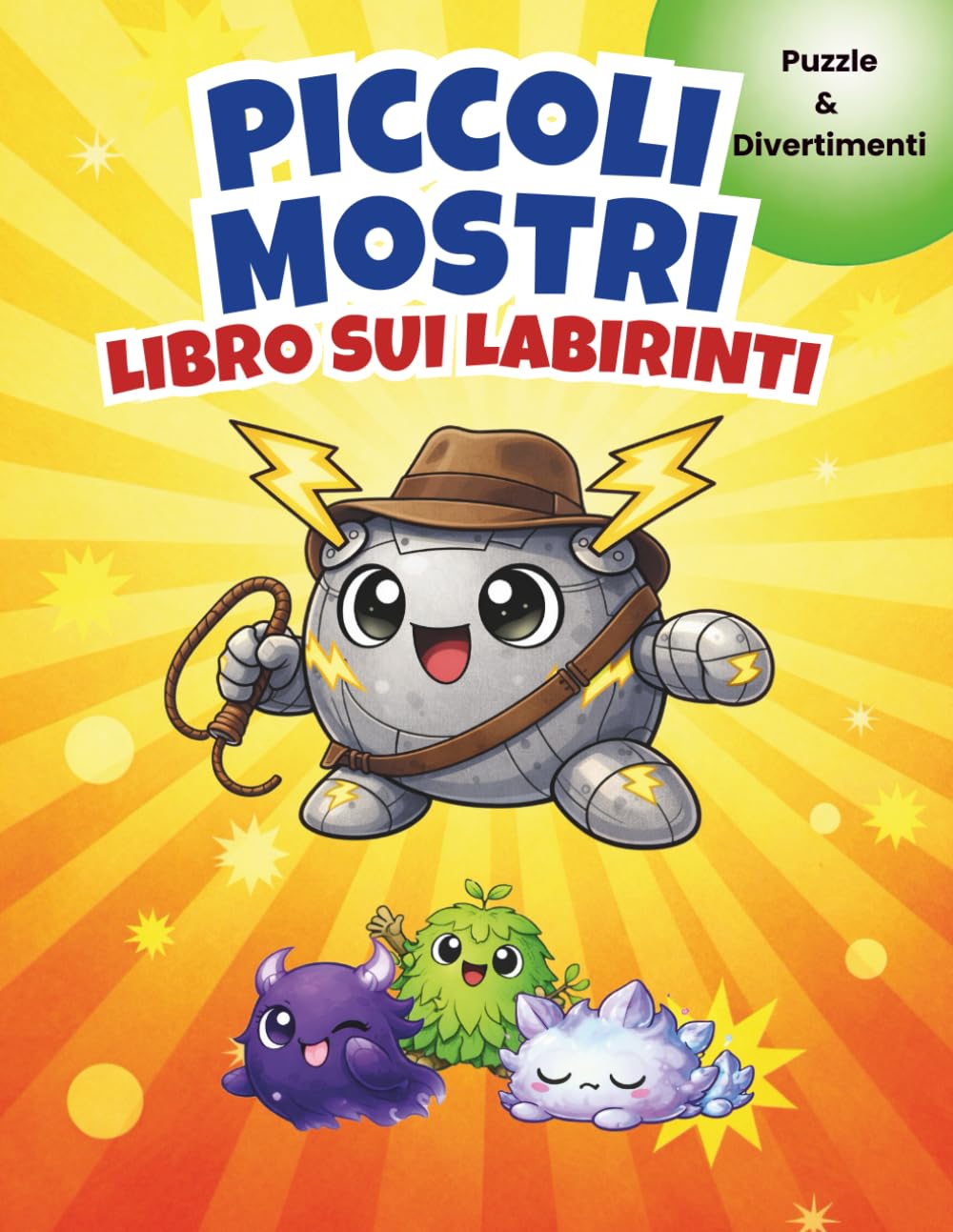 Piccoli Mostri – Libro dei Labirinti: 50 Labirinti Divertenti con Pagine da Colorare e Soluzioni Finali – Giochi Educativi per Bambini