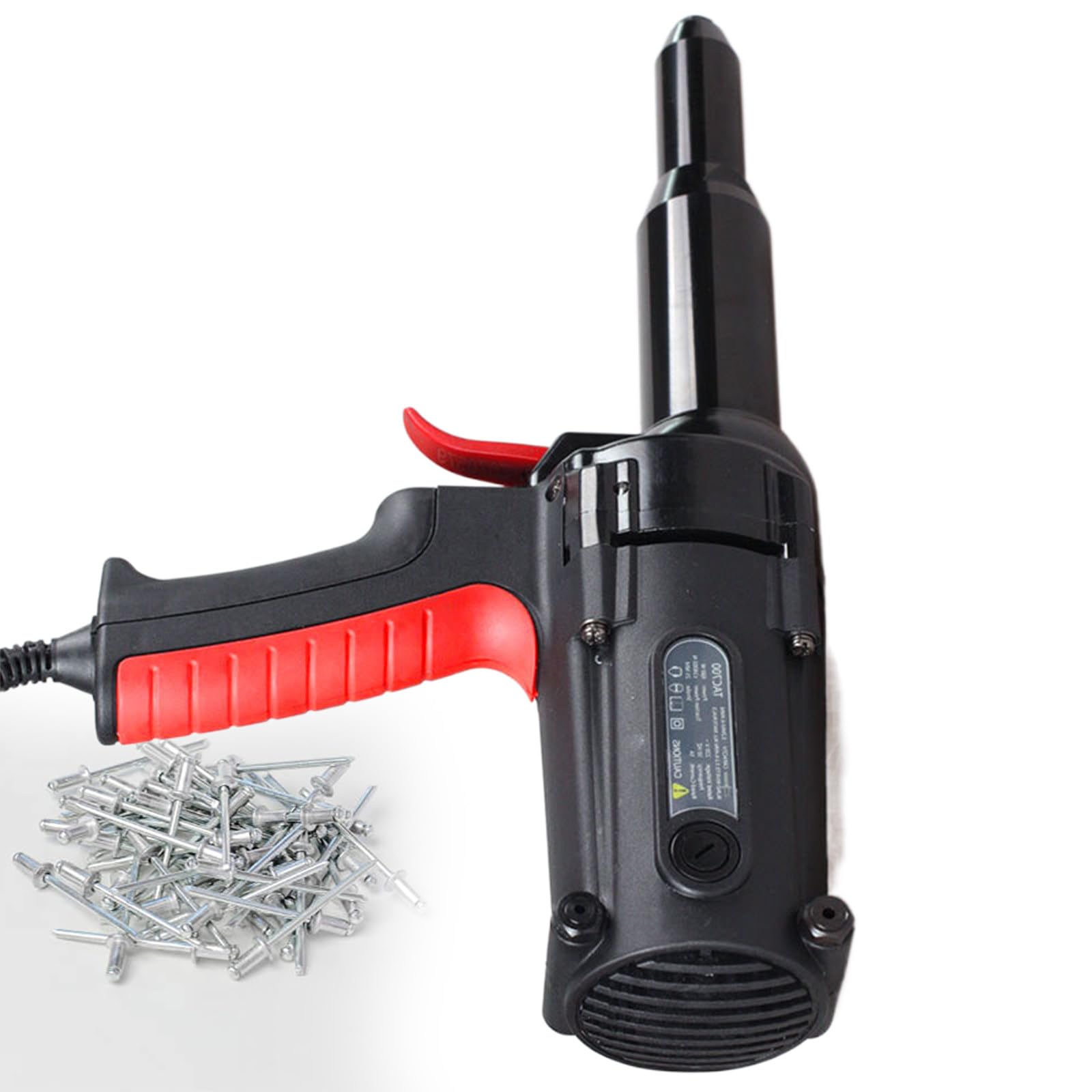 Herramienta de Remachado con Cable, Kit Profesional de Herramienta de Remachado de Extracción Automática de Núcleo Portátil de 220 V, para Remaches de 5/32"(4 mm) a 1/4"(6,4 mm) (Negro)