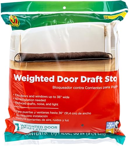 Miniatura 2 de Duck Brand Weighted Door Draft Stopper, Block Drafts, Dust, Bugs, Light, & Reduce Noise, Ideal for Doors and Windows up to 36" Wide, Under Door