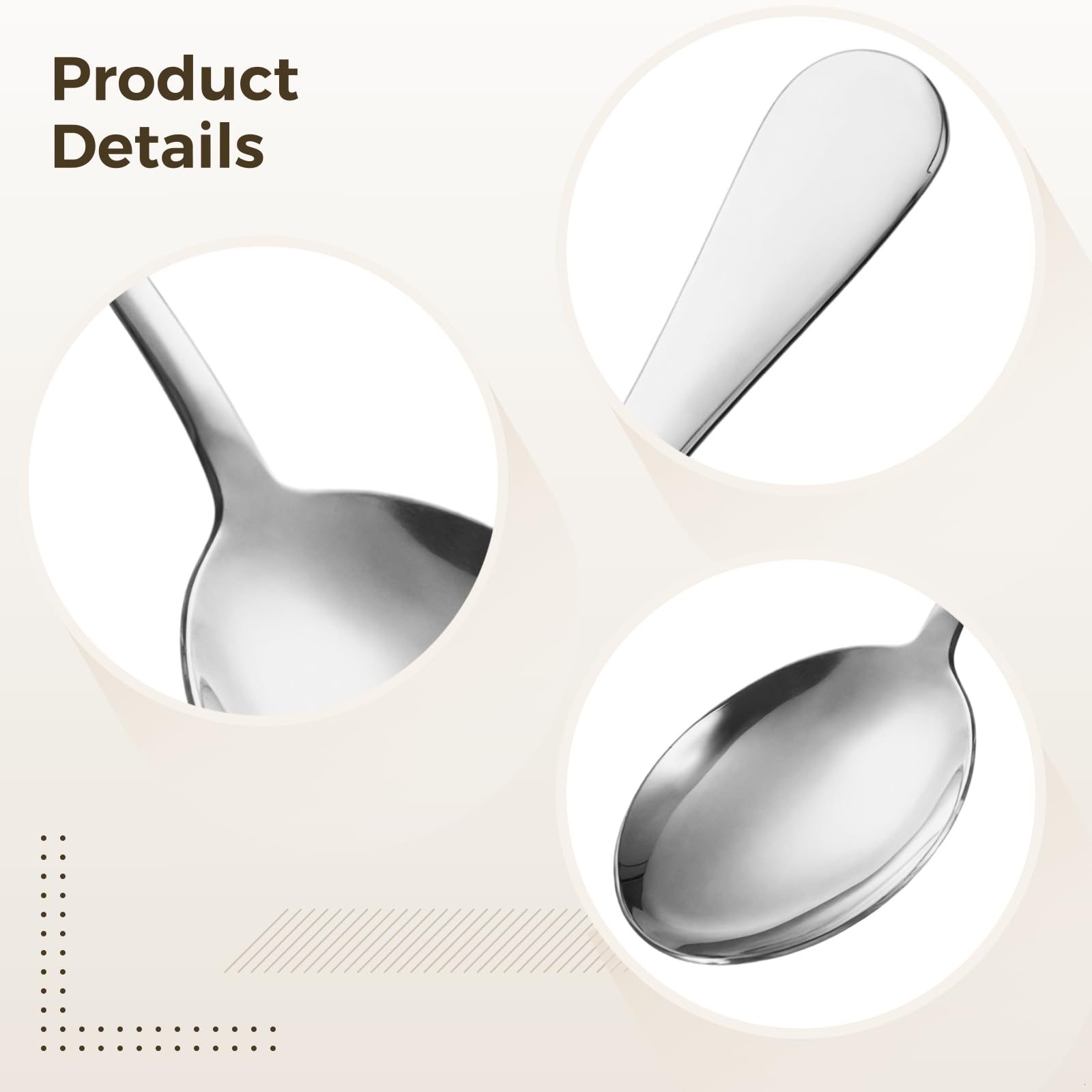 8 cucchiai da portata in acciaio inox color argento, 24 x 6,3 cm, cucchiai grandi per buffet e catering eventi