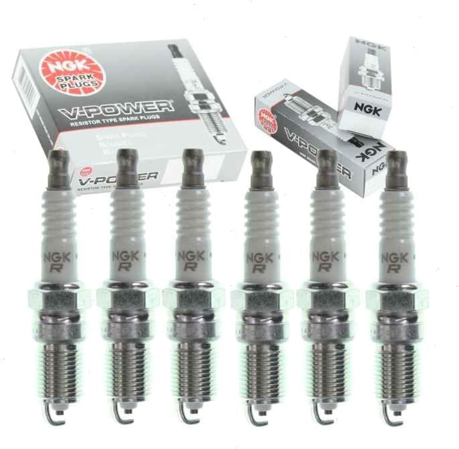 6 pc NGK V-Power Spark Plugs compatible with Chevrolet Blazer 4.3L V6 1996-2005