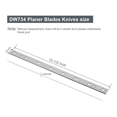 Miniatura 2 de Cuchillas cepilladoras de 12-12 pulgadas para cepilladora DeWalt DW734 DW7342 - Juego de 3