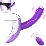Strap-On Vibrating Dildo, Adjustable Harness Vibrator with 7 Vibration Modes, Remote Control Panty Clitoral Vibrators, Wearable Harness Strap-On Sex Toys for Female Couple Lesbians…
