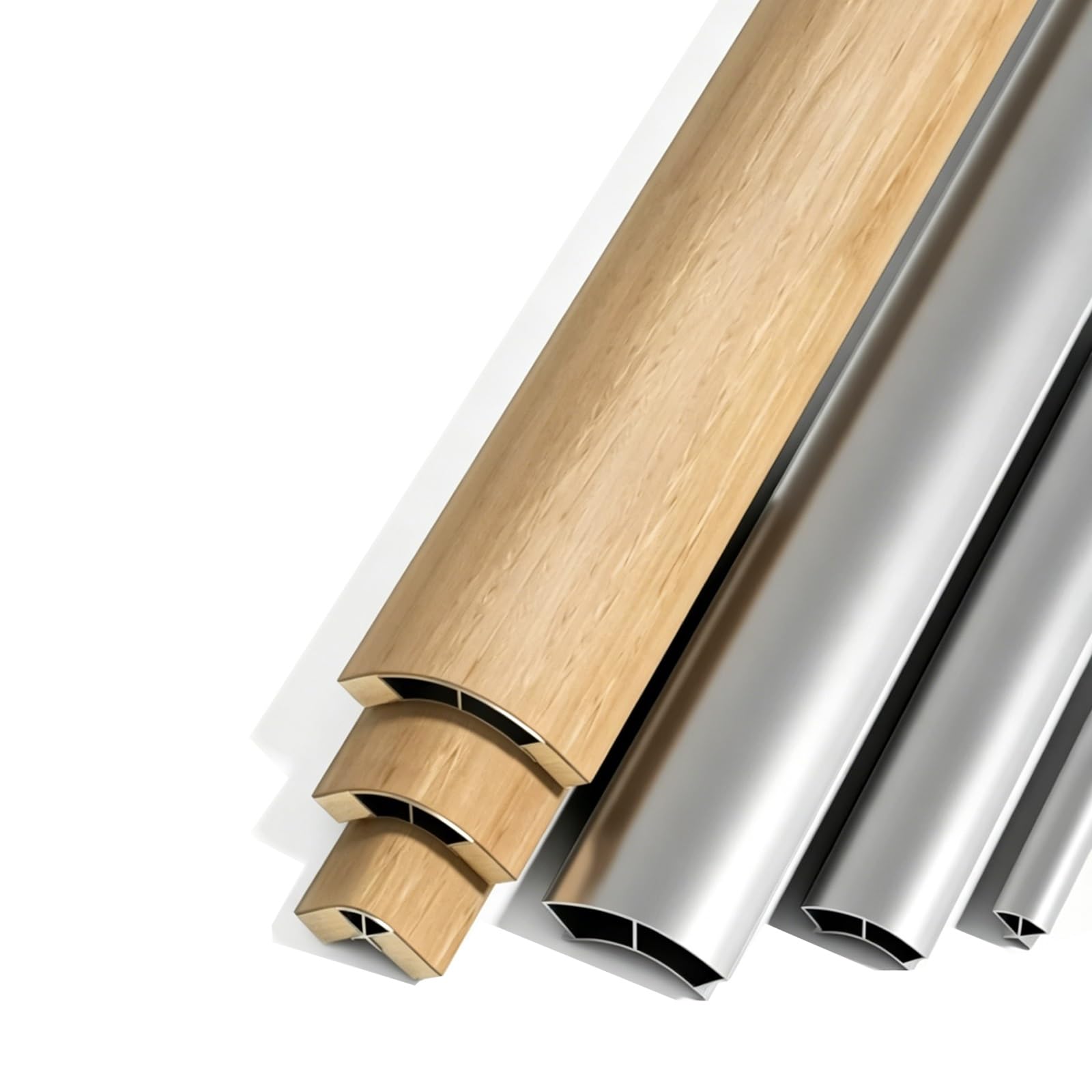 Profilé d'angle extérieur incurvé en aluminium pour une finition de meuble haut de gamme