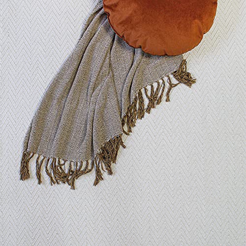 Tapete Algodão Rústico Decoração Sala Quarto 2,00x1,40 Chevron Cru