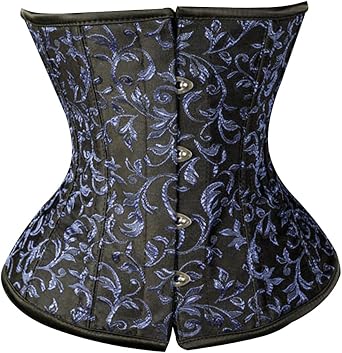 Womens Brocade Corset Waist Cincher Underbust Heavy Duty Steel Boned Silhouette Body Shaper Corset