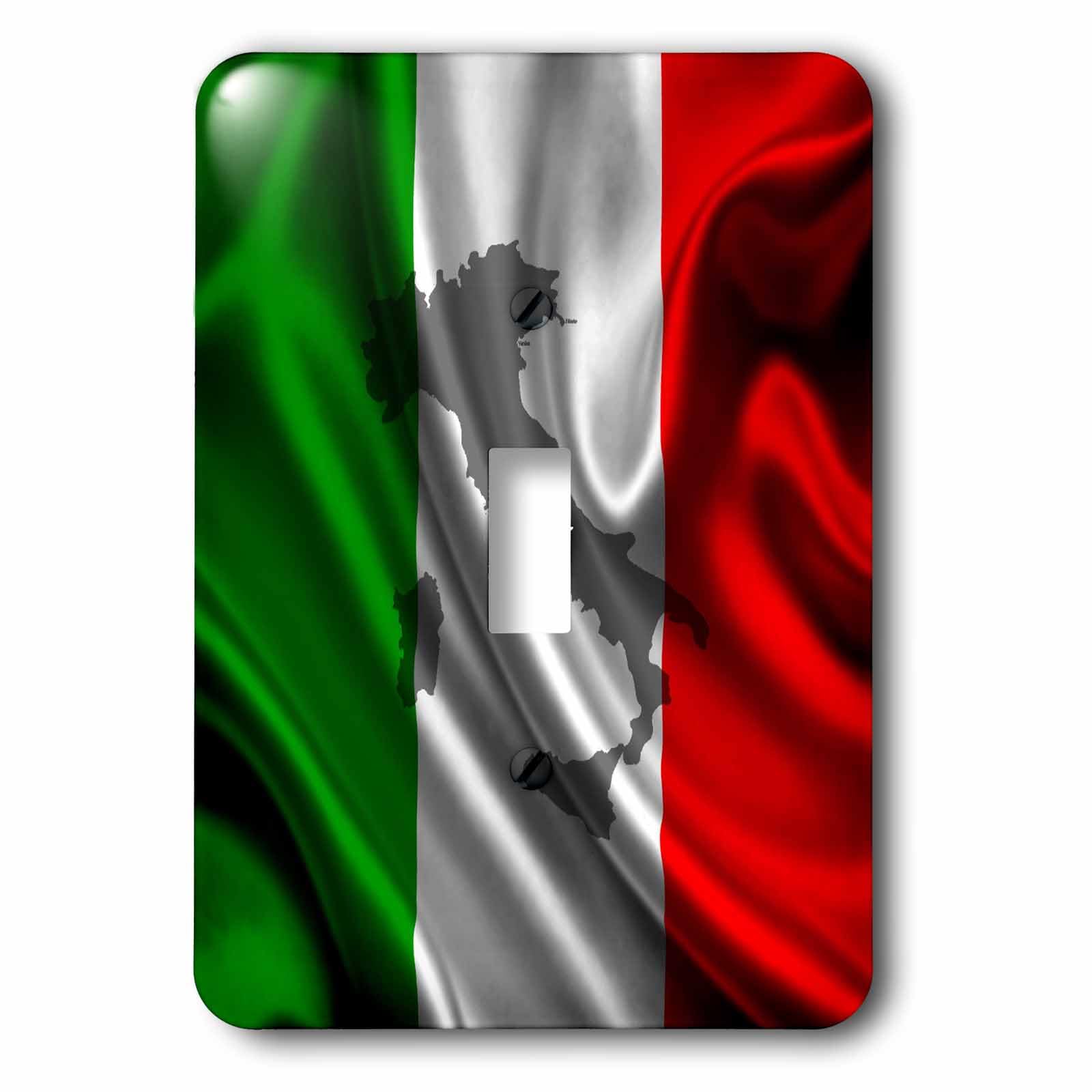 Interrupteur à bascule drapeau italien multicolore remplace plaque murale terne