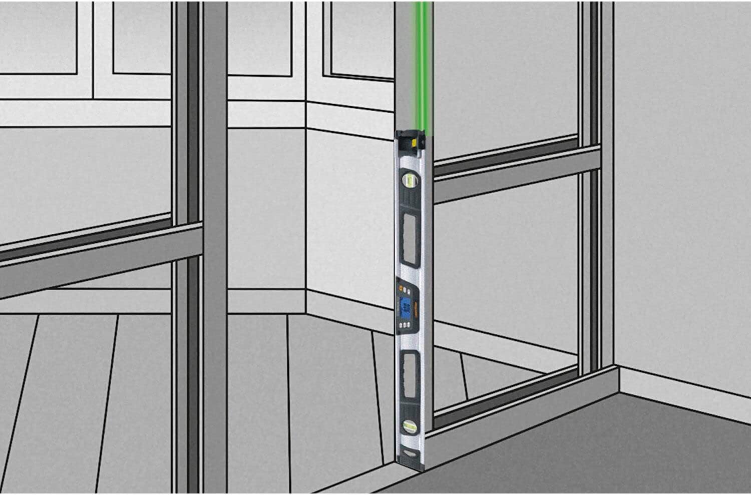 DigiLevel Laser G80 used for vertical alignment in a room