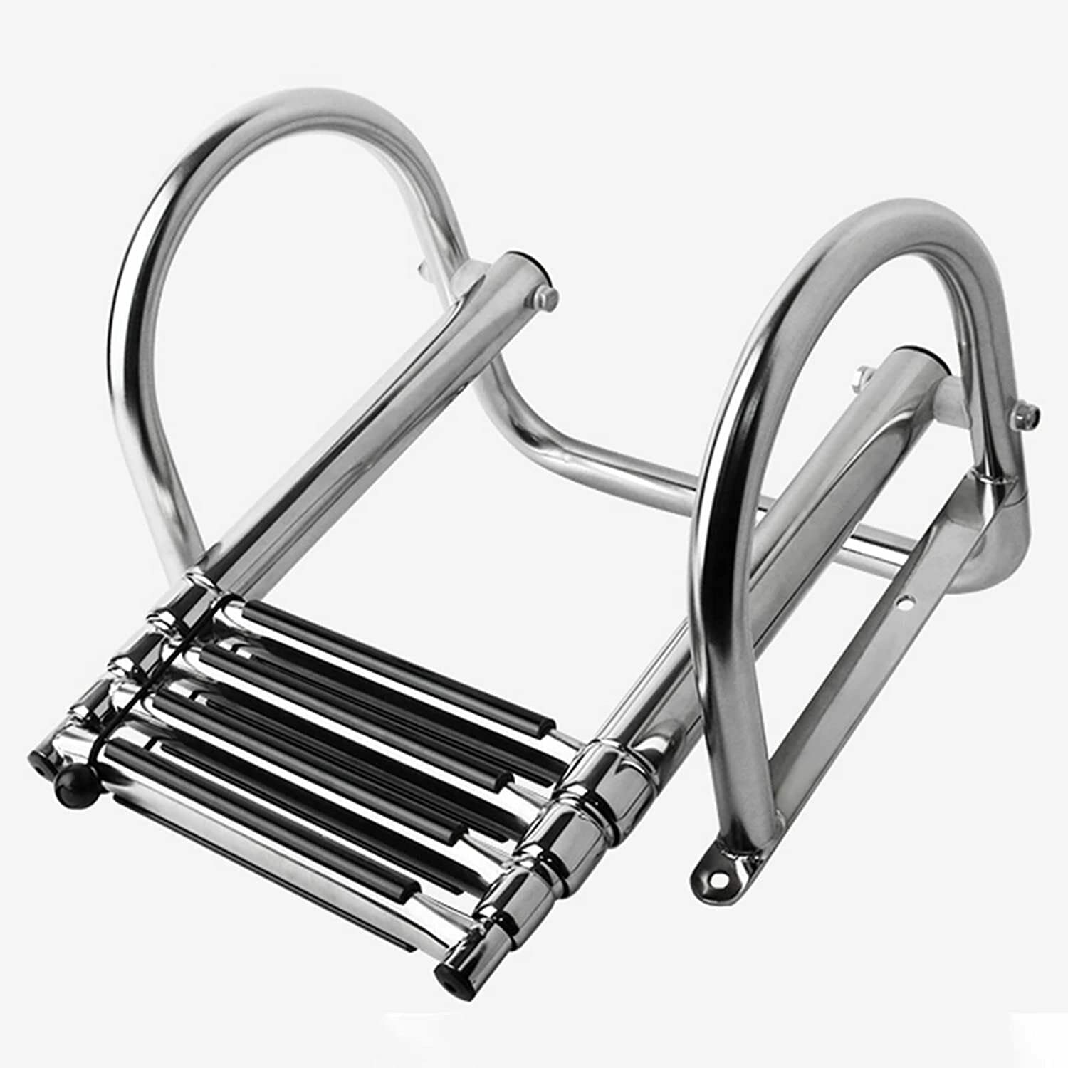 PIMAR Scaletta Telescopica Inox 4 Gradini con Corrimano per Barca Gommone Acciaio Inox Plancette Nautica Accessori Robusta