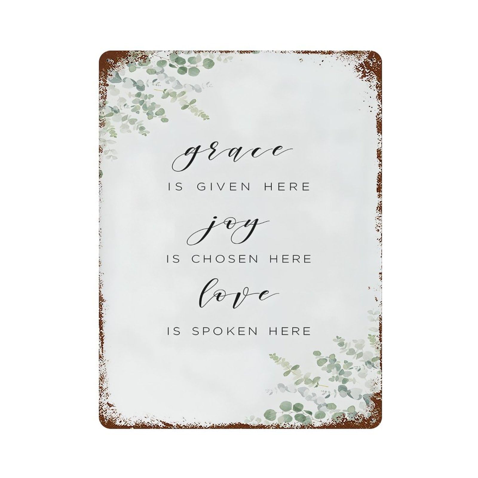 xiaoxiaoshen Grace Is Given Here Joy Is Chosen Wall Decor Art Metal Tin Poster Modern Home Decor Art Home Bar Shop Decorations Vintage Sign 40x30cm
