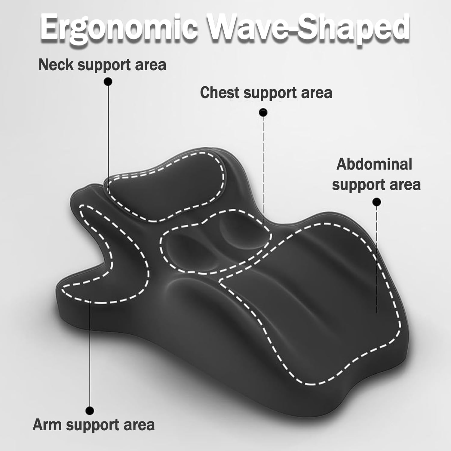 The Spark Pillow, Memory Foam Couples Cushion for Intimacy Support & Back (Black)
