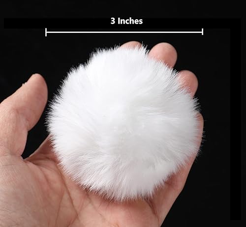 Miniatura 4 de Ouliget Pelotas de pompones, pompones de manualidades creativas, botón extraíble, pompones de piel sintética, bolas esponjosas para arte y