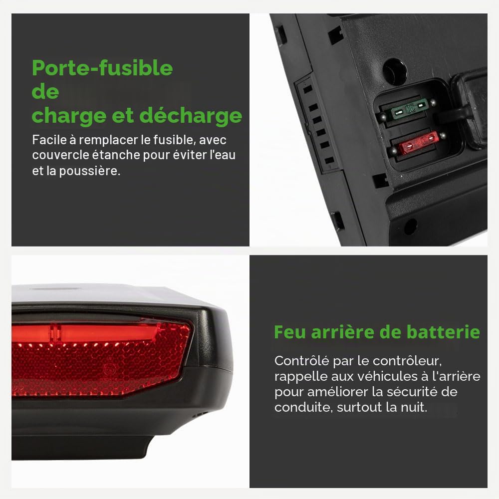 E-Bike Li-ION Batterie 36V 13Ah (481Wh) + Chargeur pour PhylionXH370-13J Joycube Wall-ES