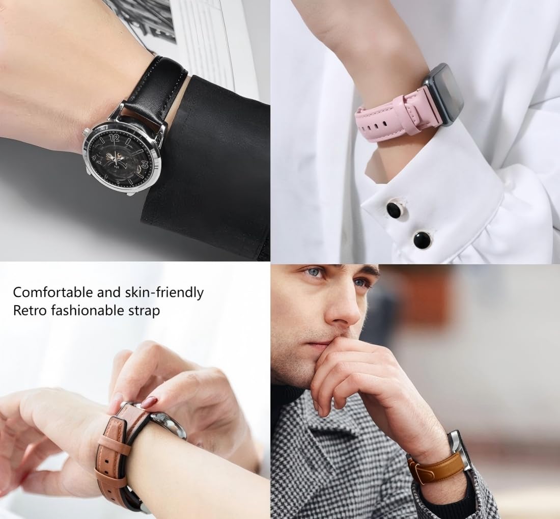 Pasek do zegarka Samsung Galaxy Watch 7 / 6 / 5 / 4 Classic / 3 / FE/5 Pro Active 2 / Gear S2 Classic / Sport, skórzany pasek do zegarka, dla mężczyzn i kobiet