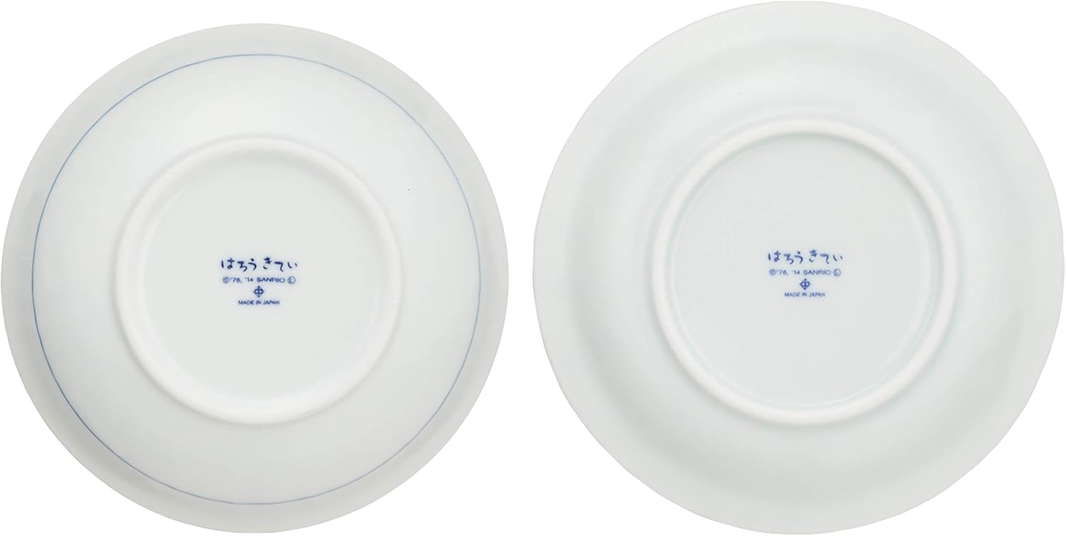 Sanrio 307743 Hello Kitty Blue Rose (Dyed), 3 Porcelain Dish Bowls, 6-Piece Set (Comes in a Presentation Box)