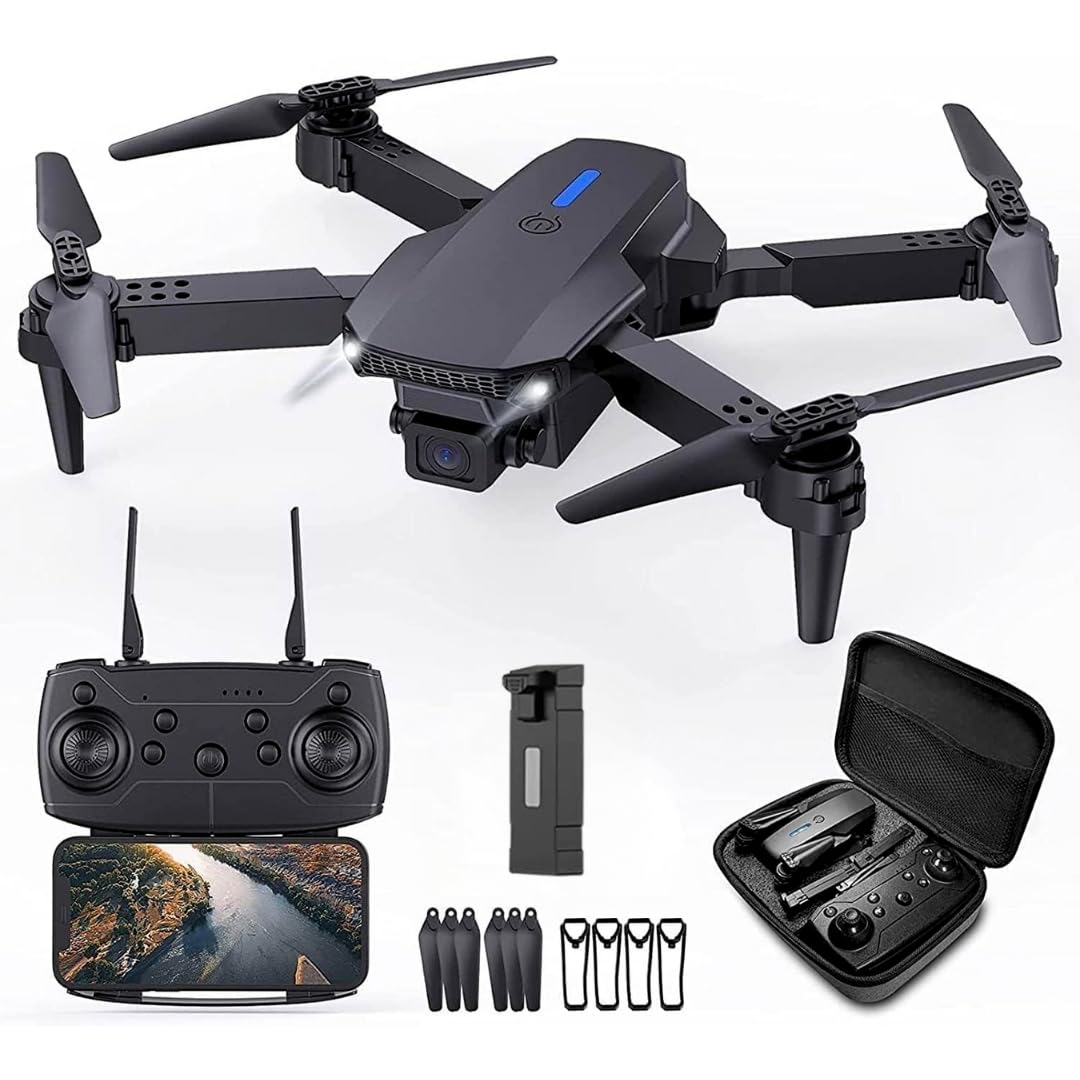 LIMOS Mini Drone with Camera 1080p HD Foldable Drone for Kids Adults with Carrying Case Battery 90° Adjustable Lens Altitude Hold One Key Takeoff 360° Flip Toy Gift