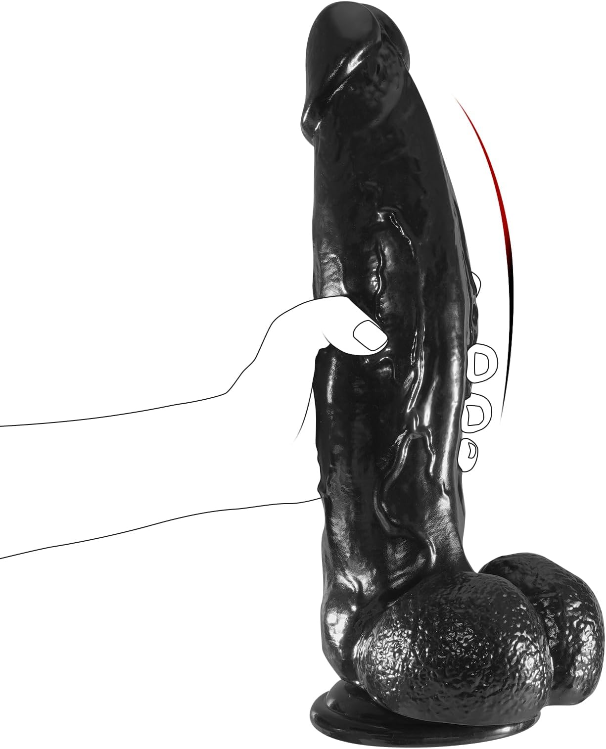 12.2 Inch Realistic Dildo Sex Toys, 2.8'' Diameter Huge Thick Dildos with Strong Suction Cups, Big Black Dildos for Clitoral Vagina & G-spot Anal Stimulation Adult Toys for Women and Couple