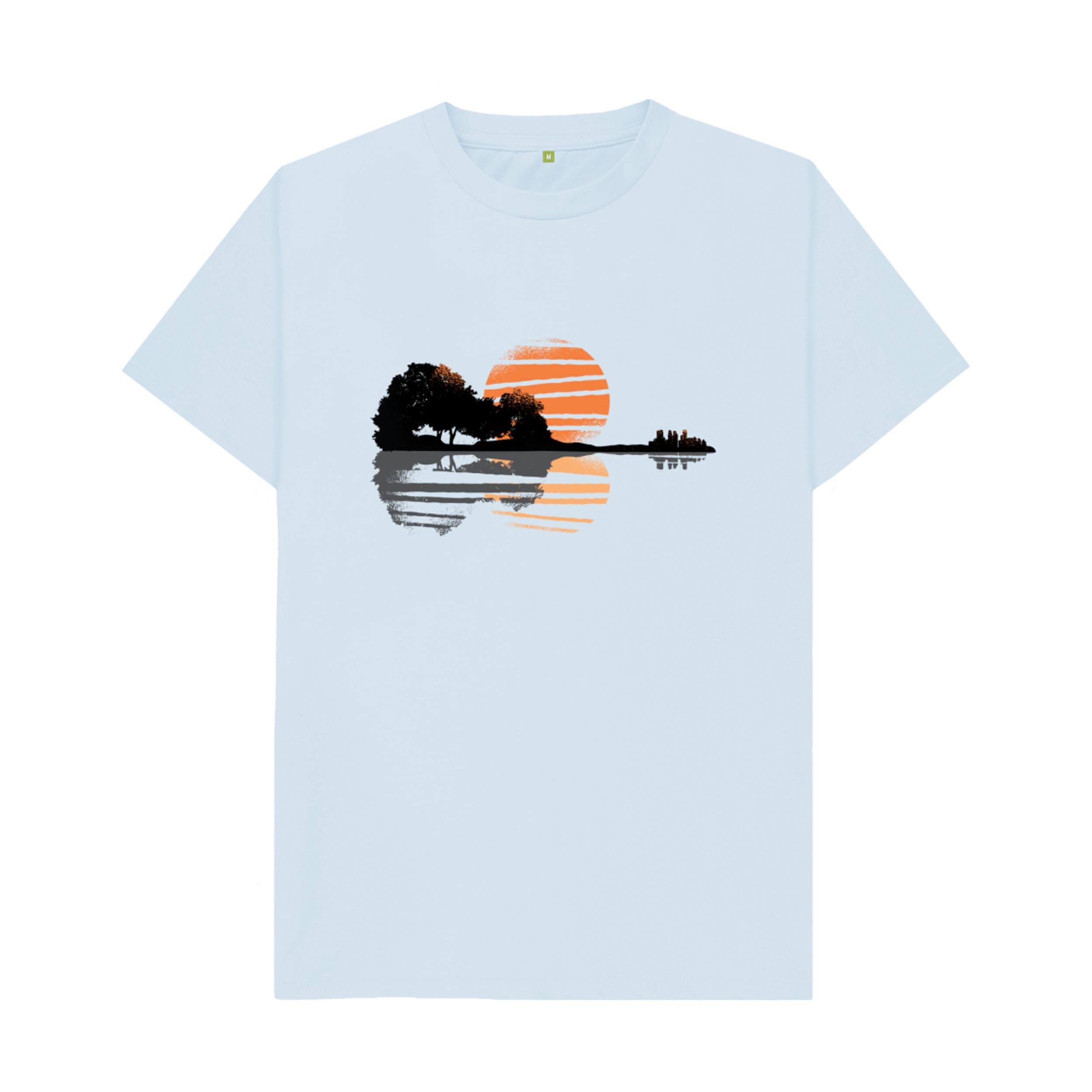 Shirtbox Acoustic Guitar Silhouette Landscape Graphic T-Shirt