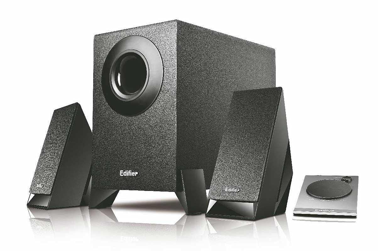 Edifier 2.1 Speaker System With Upward Angled Satellites Black M1360 Bk, wired