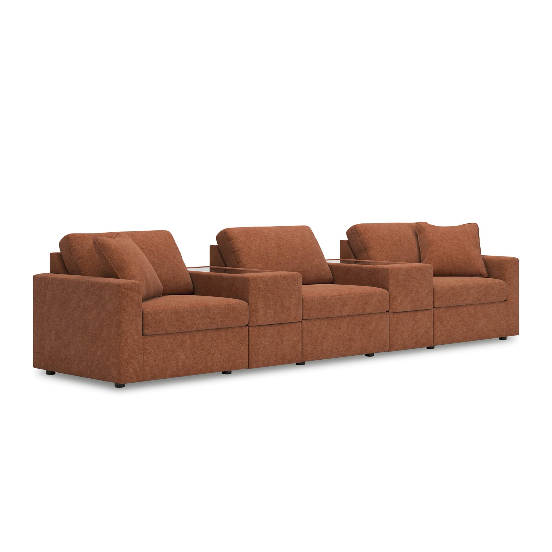 Signature Design by Ashley Large 5-Piece Modular Sofa Sectional, Spice
