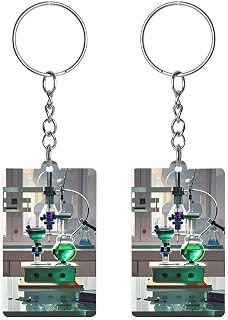 Chemistry Lab Keychain Personalized Acrylic Keychain Double Sided Rectangle Key Chains with Key Ring for Sublimation Keyring Backpack Pendant Keyring Kit Gift
