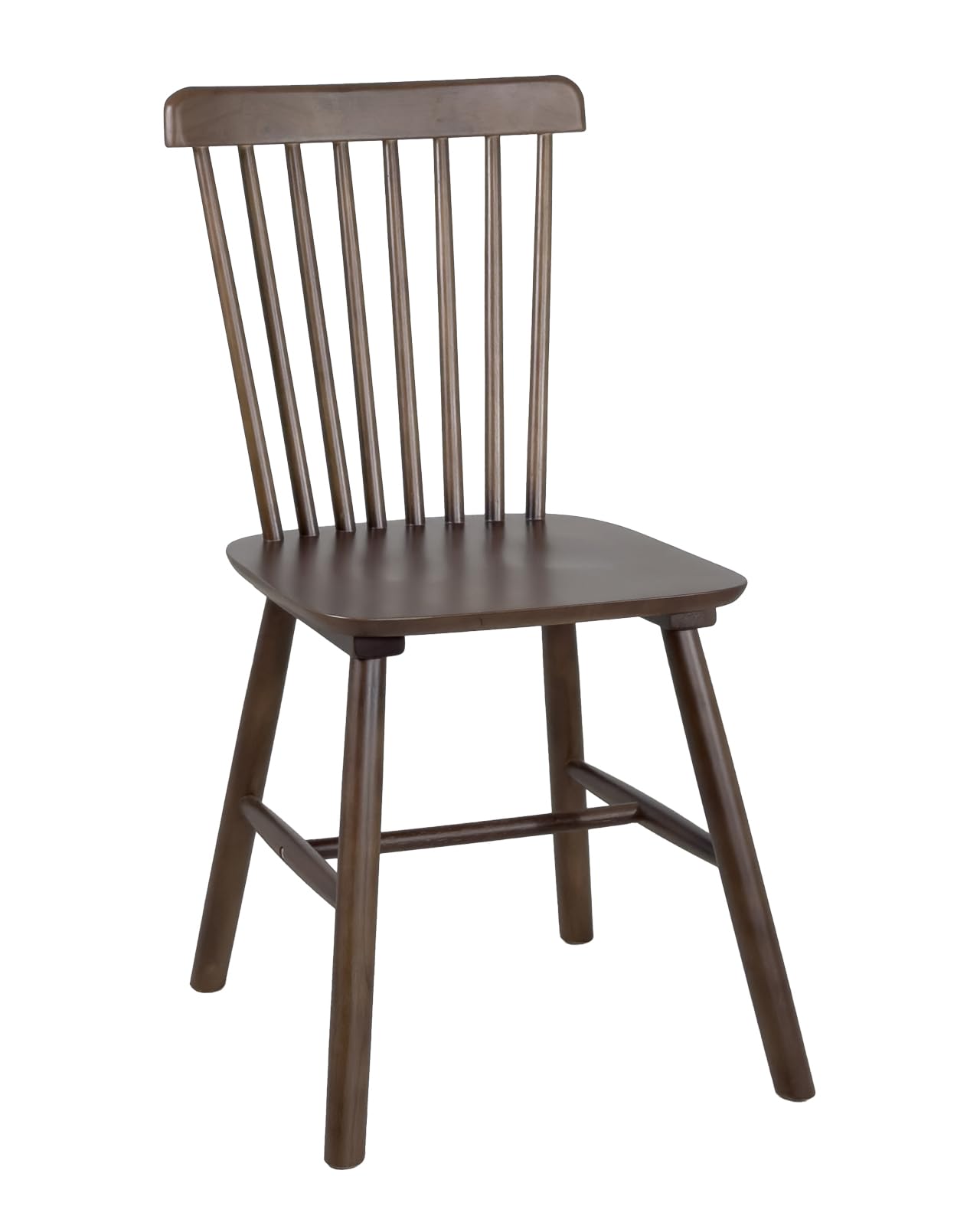 KAYELLES Lot de 2 Chaises à Barreaux Style Windsor Bistrot Vintage en Bois Massif d’Hévéa Mona Teinte Noyer