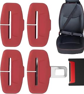 4PCS Car Seat Belt Buckle Covers, Seat Belt Clips Cover Protector for Car Safety, Interior Decor Accessories,Silicone Anti-Scratch Protector Guard, for Most Vehicles