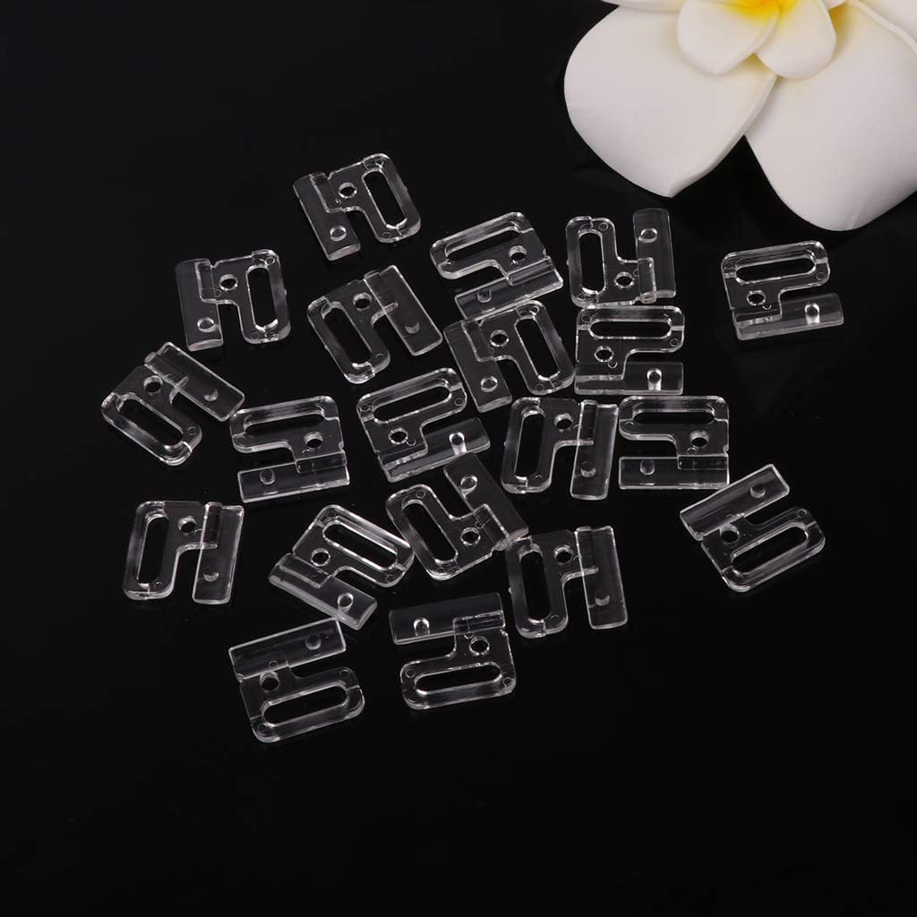 10 x Craft Plastic Rec Tap Hooks & Clasp Sewing On Swimsuit Bra TP14