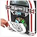 Victrola VJB-125 Retro Desktop Jukebox with CD Player, FM Radio, Bluetooth, and Color Changing LED Lights, 15-Inch Tall