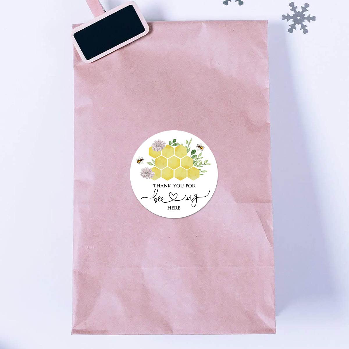 Bee Thank You for Beeing Here - Adesivi per feste da 5 cm, confezione da 40