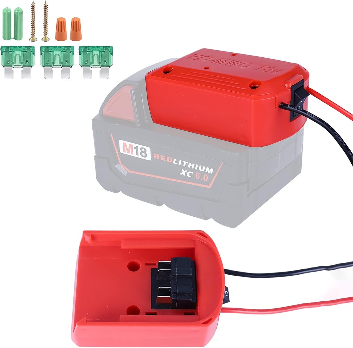 biuonga Power Wheels Adapter for Milwaukee 18V Battery M18