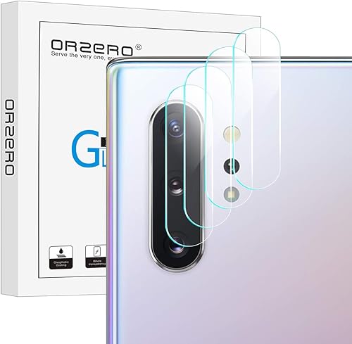 Orzero Paquete de 4 protectores de lente de cámara compatibles con Samsung Galaxy Note 10, Note 10 Plus, protector de cámara 5G (2019), vidrio