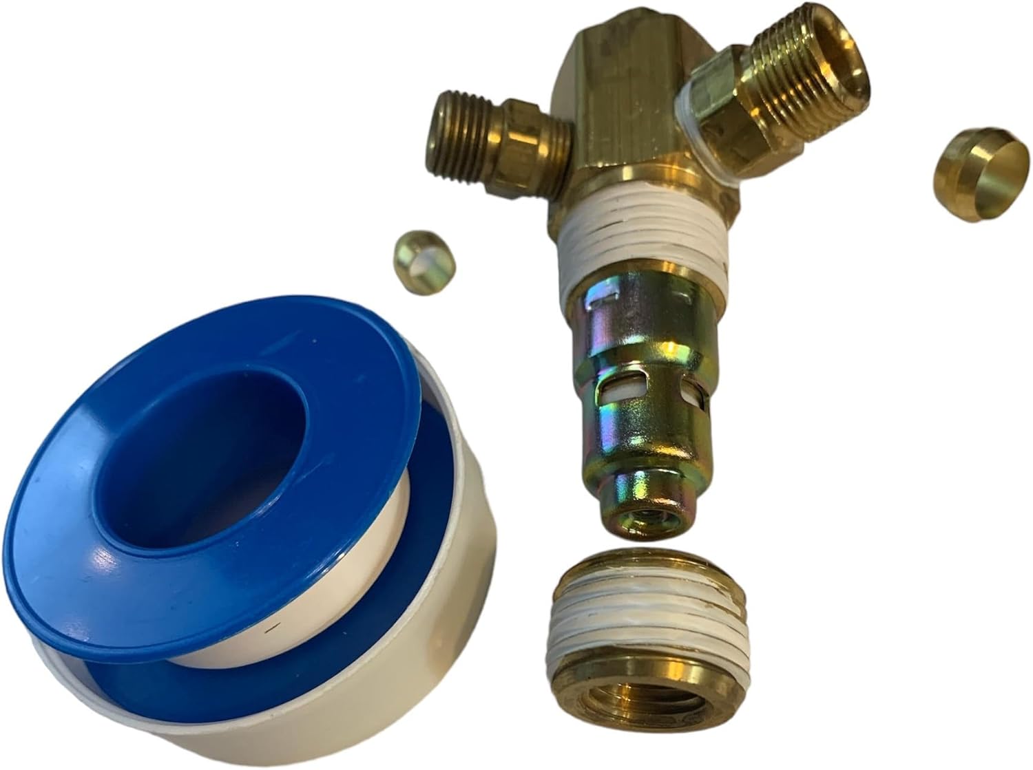 Brand American Made Compressor Check Valve Compatible with Dewalt 5130344-00 5130344-00SV D55155 Type 1, 2, Ships W/Roll Of Thread Tape & Bushing Reducer & Ferrules