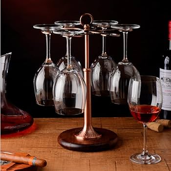 Amazon｜テーブル上の木製ワイングラスホルダー ワイン棚 ワイン