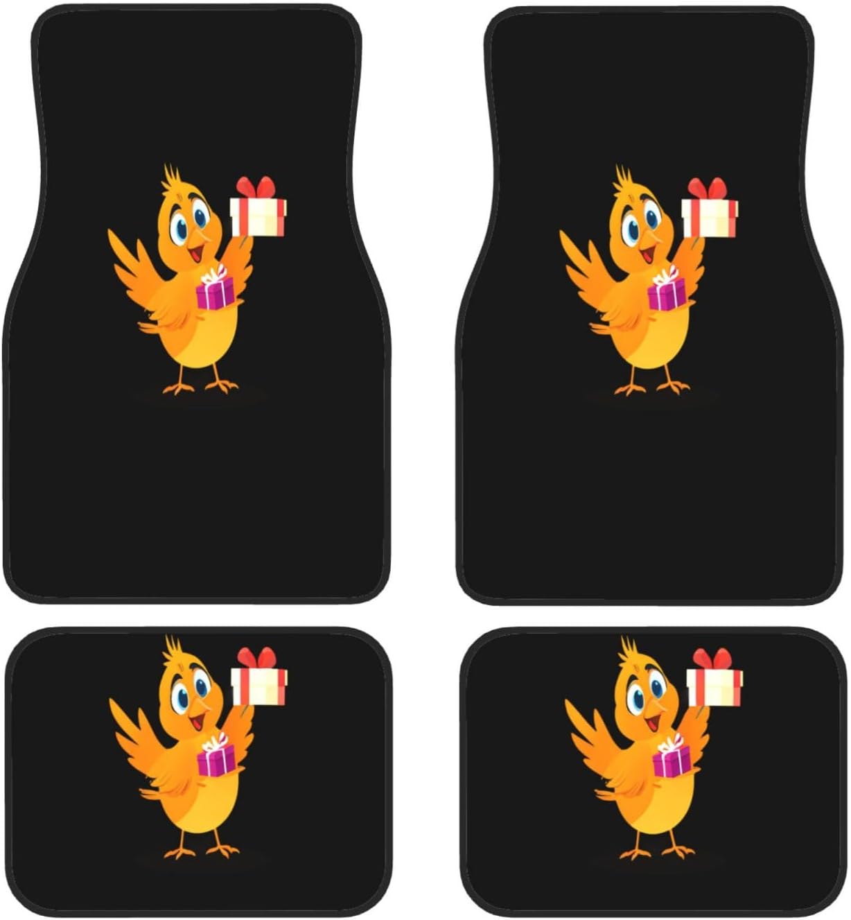 Little Oriole Giving Gifts 4-Piece Front & Rear Car Floor Mats - Universal Fit, All-Weather Protection, Stylish Design
