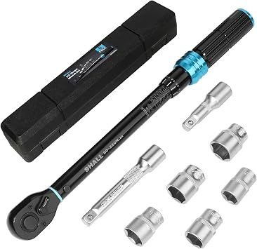 Shall 7-Piece 1/2" Torque Wrench Set, 20-220Nm Dual Direction Adjustable 72 Tooth for Suitable for car and Motorcycle Maintenance,with Extension Pole and Storage Box