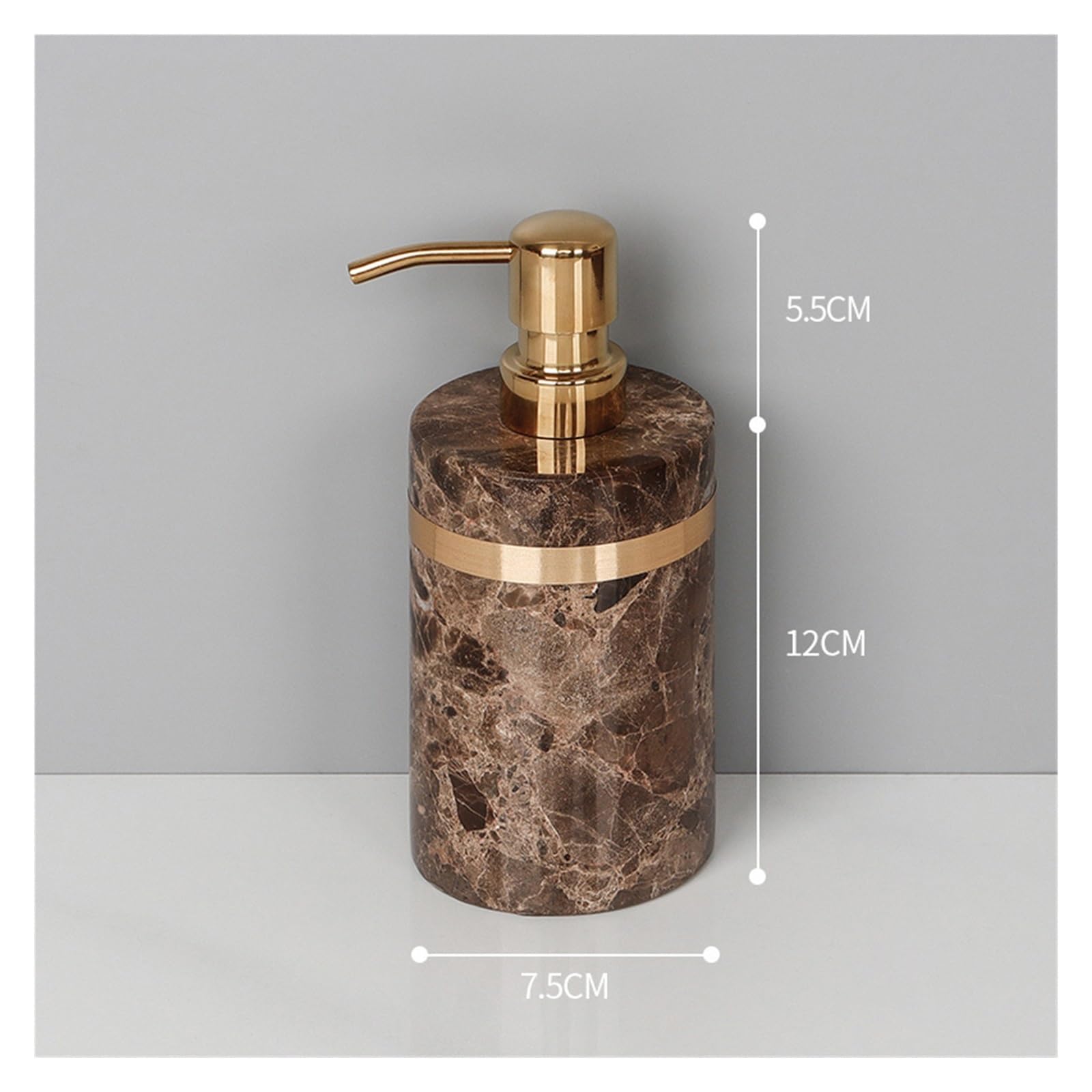 Set de Accesorios de Baño Juego de mármol natural oscuro for baño, soporte de piedra de lujo for cepillos de dientes, taza for dientes, dispensador de jabón, juegos de accesorios for baño(Soap dispens