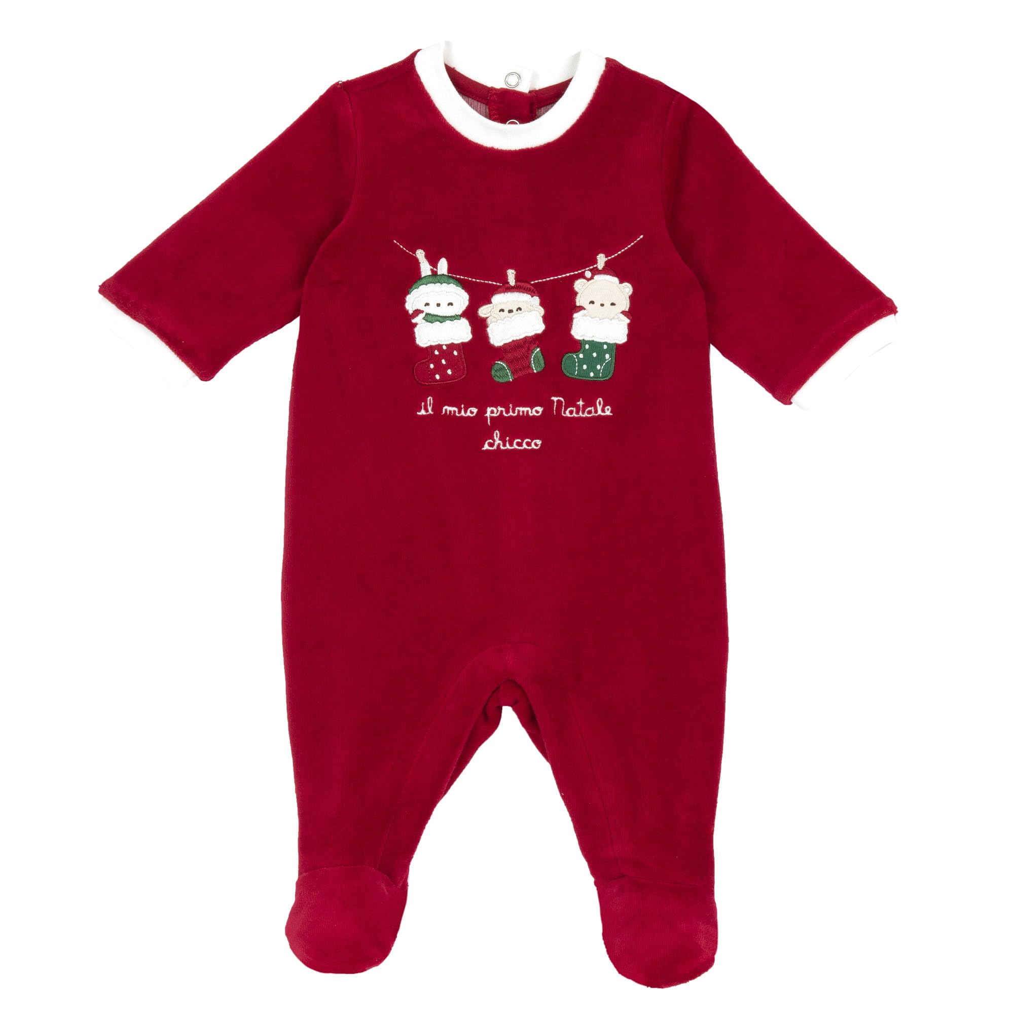 Chicco, Weihnachtsstrampler Für Jungen Und Mädchen, Aus Weichem Stoff, Geschenkideen Zu Weihnachten, Babykleidung für 0-24 Monate, Designed in Italy