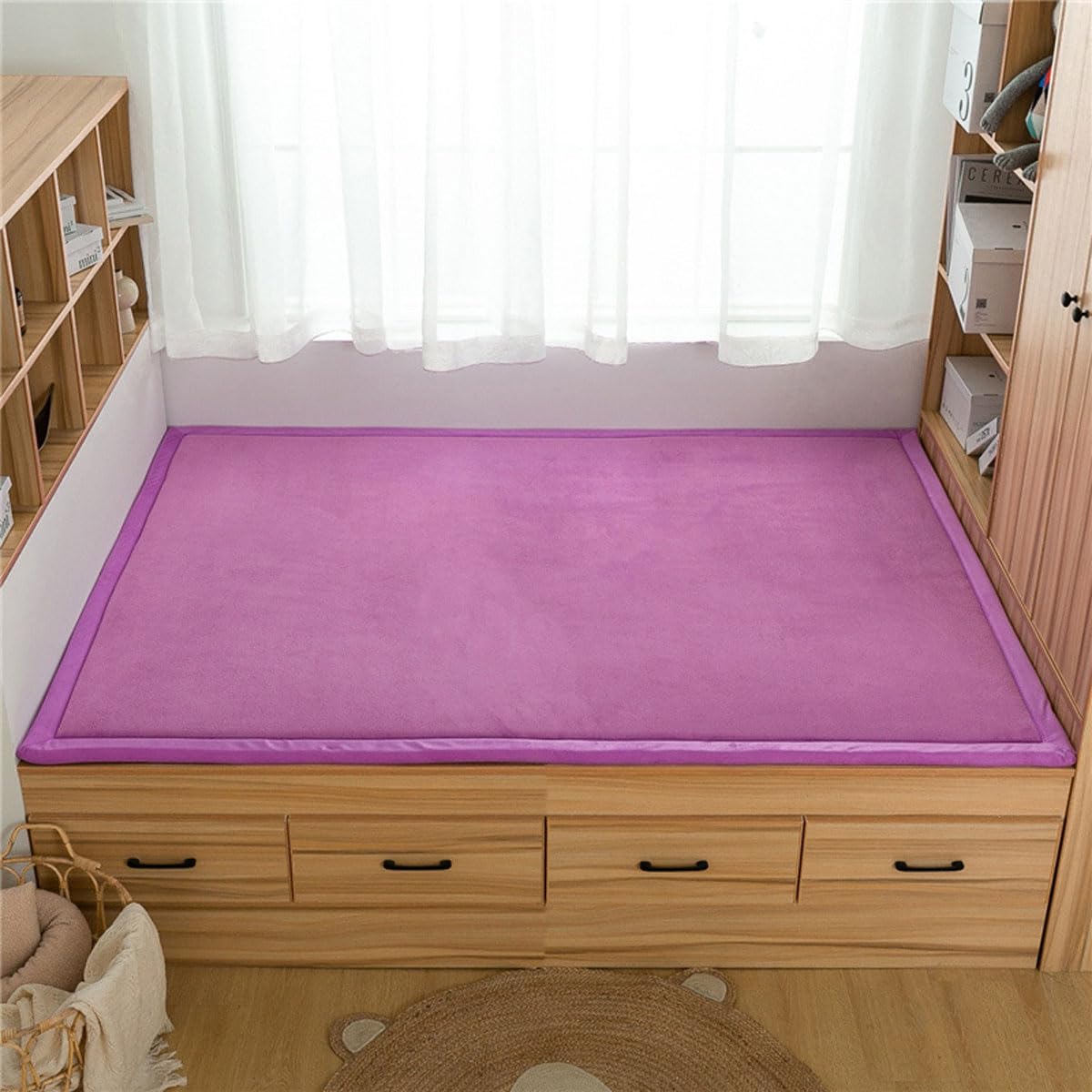 Single tree forest Large Area Rug, 2cm Thick Kids Carpet-Purple-200 * 280cm — image 1