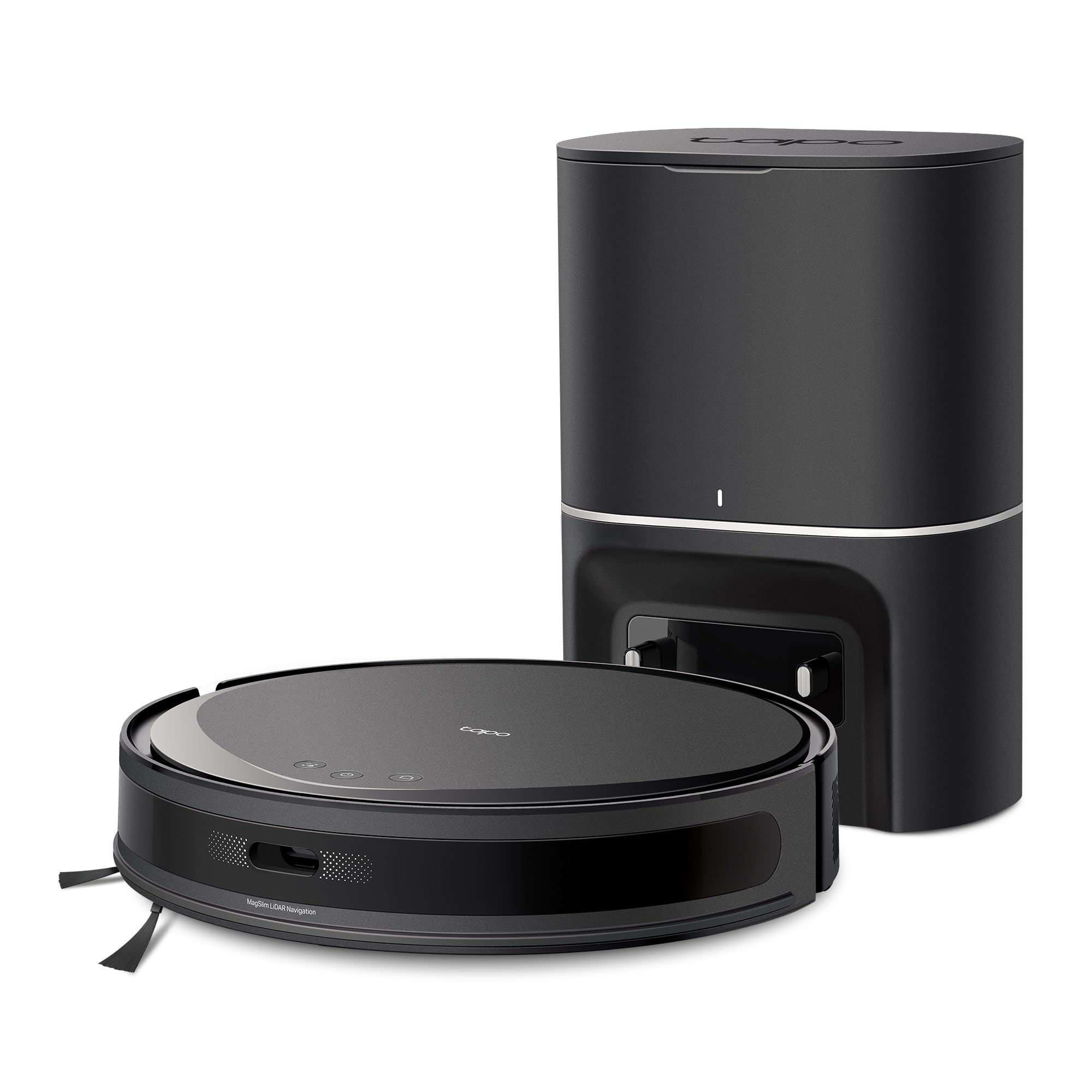 Tapo RV20 Max Plus Saugroboter mit Wischfunktion und automatischer Absaugstation, 5300Pa Ultra-Starke Saugkraft, 83 mm Ultra-schlank, kompatibel mit Alexa & Google Assistant Sprachsteuerung, App