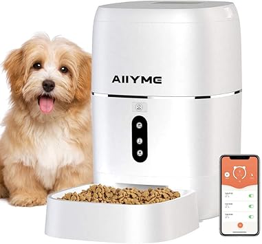 Amazon 自動給餌器 Aiiyme ペット給餌器 猫餌やり機 6ｌ Wifi接続 スマホで遠隔操作 アプリ対応 音声機能 お椀付き 二つの電気供給モード 1日8食で最大30日連続自動給餌 ペット用品 タイマー式 組み立てが簡単 猫用 犬用 お留守番対応 バーゲンセール Aiiyme 食器