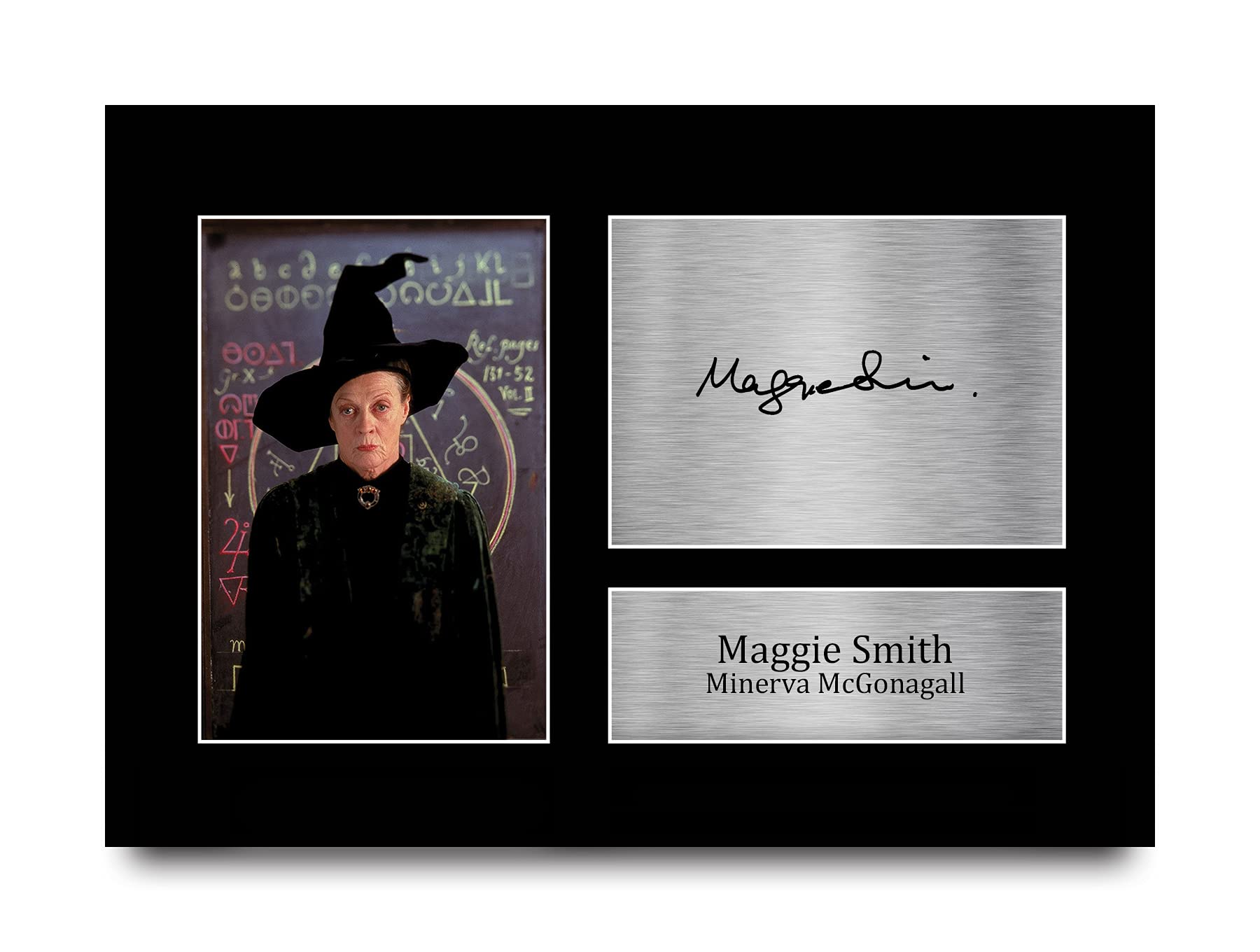 HWC TradingA4 Maggie Smith Harry Potter Minerva McGonagall Gifts Printed Signed Autograph Picture for Movie Memorabilia Fans