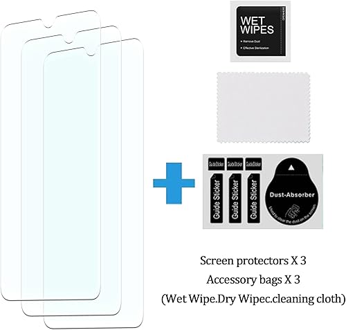 Miniatura 7 de Protector de pantalla para UMIDIGI BISON (3 unidades), fácil de instalar, antiarañazos, antihuellas, antiburbujas, vidrio templado HD, compatible