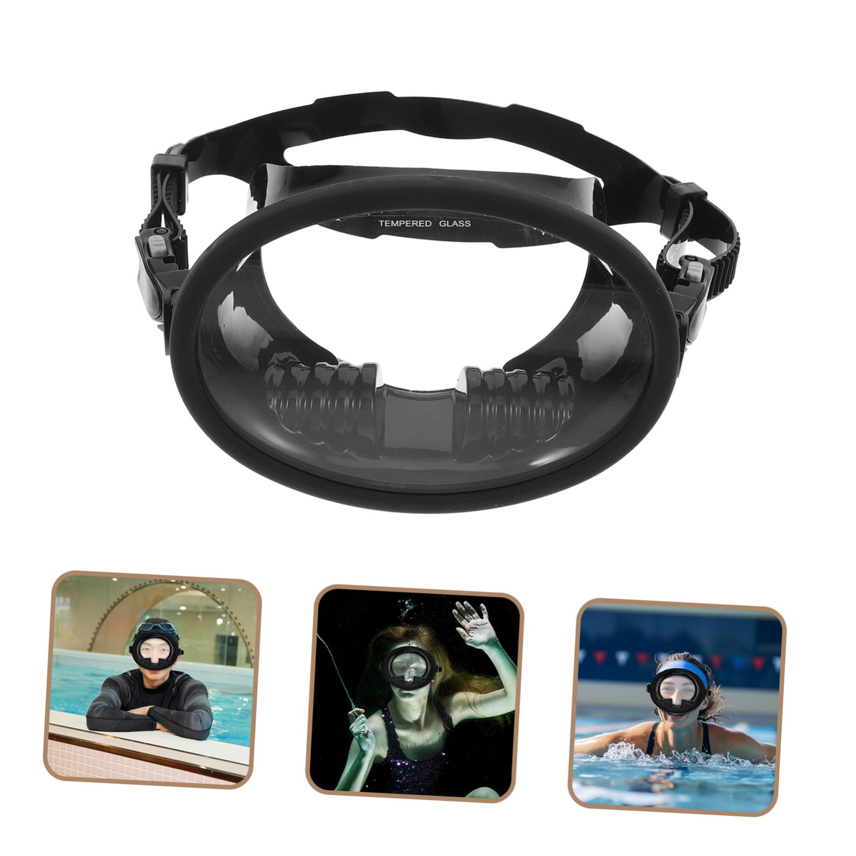Gatuida Gafas de Buceo con Campo de Visión Amplio Alimenticio Lente de Vidrio Templado Cómodas y Duraderas para Adultos para Snorkeling y Natación