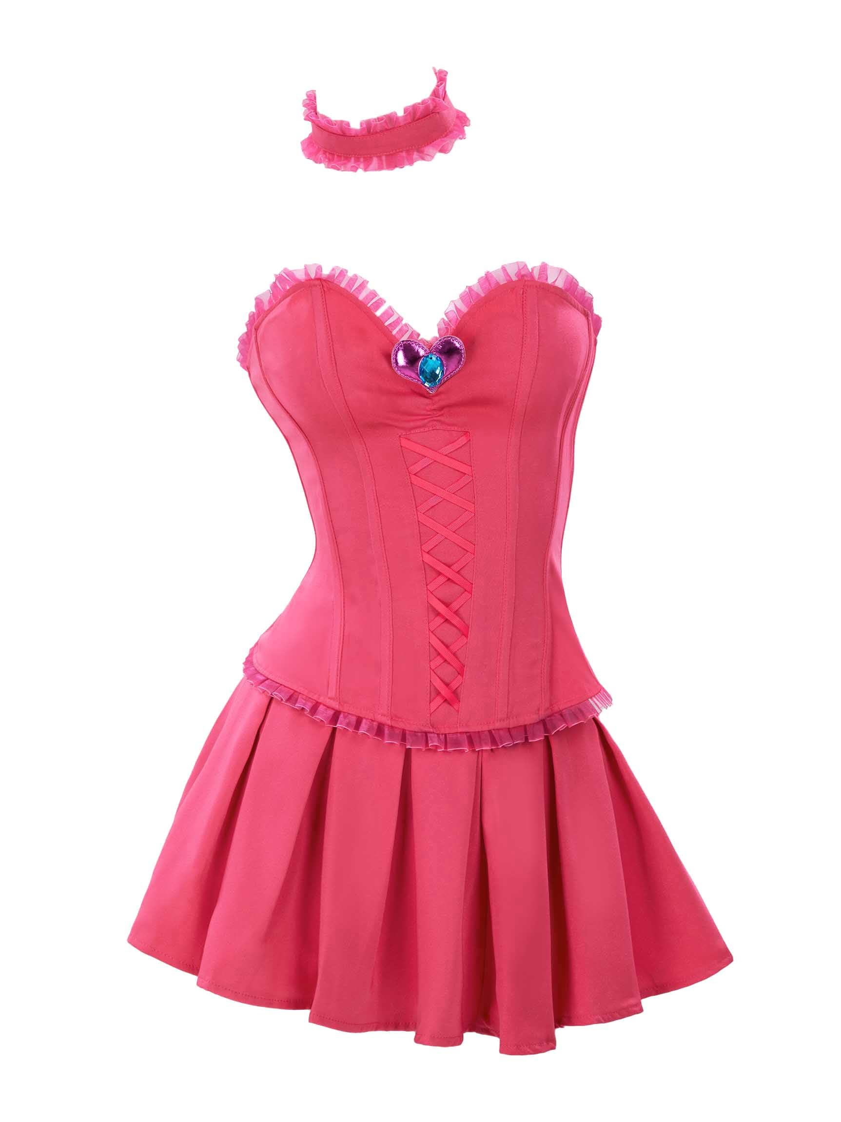Women's Anime Costume Princess Cosplay Fullset Corset Choker and Mini Skirt