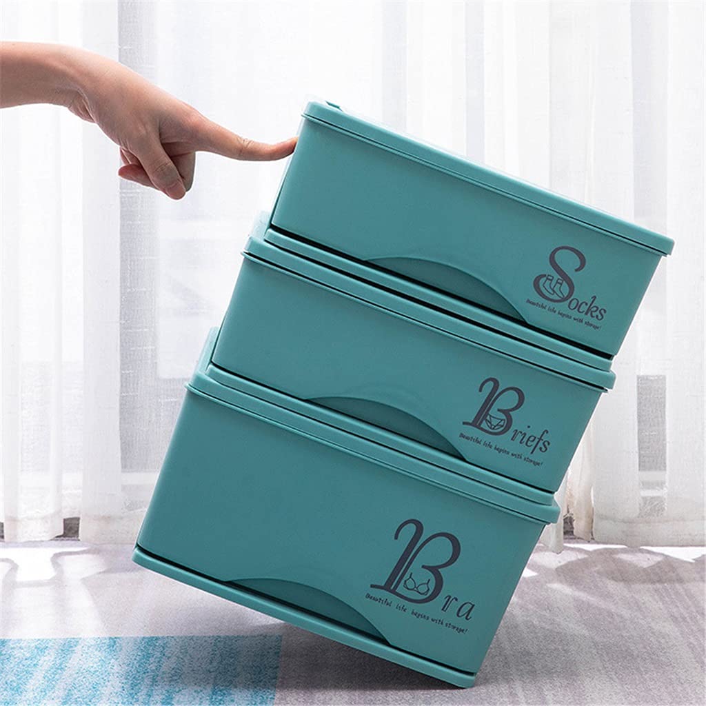 3-teiliges Set Unterwäsche-Schubladen-Organizer, Kleider-Organizer, Aufbewahrungsbox, BH-Handschuh, Schrank-Organizer, Halterbox mit Abdeckung (B 32,2 x 25,9 x 32,4 cm)