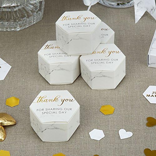 Neviti - Scripted Marble - Favour Box, Pack of 10 - 50 x 50 x 50mm