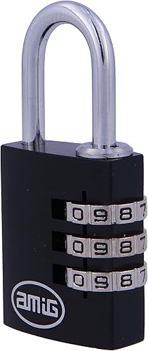 Miniatura 3 de Amig - Candado de seguridad - con combinación de dígitos - Código numérico - Sin llave - Aluminio - Negro - para taquillas de gimnasio, maletas de