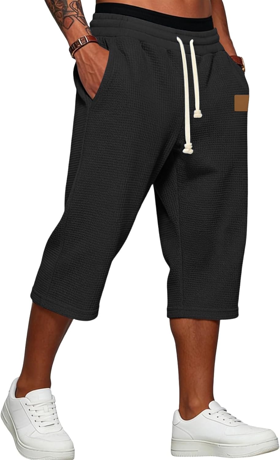 Gym Shorts Long for Men Below Knee Cargo Short Pants Casual Summer Lightweight 3/4 Sweat Shorts